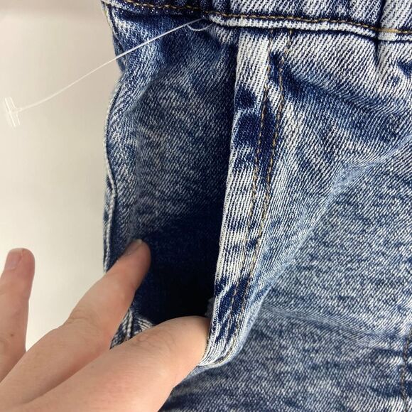 RSQ acid wash blue elastic waist mini jean short womens xs - Picture 2 of 5
